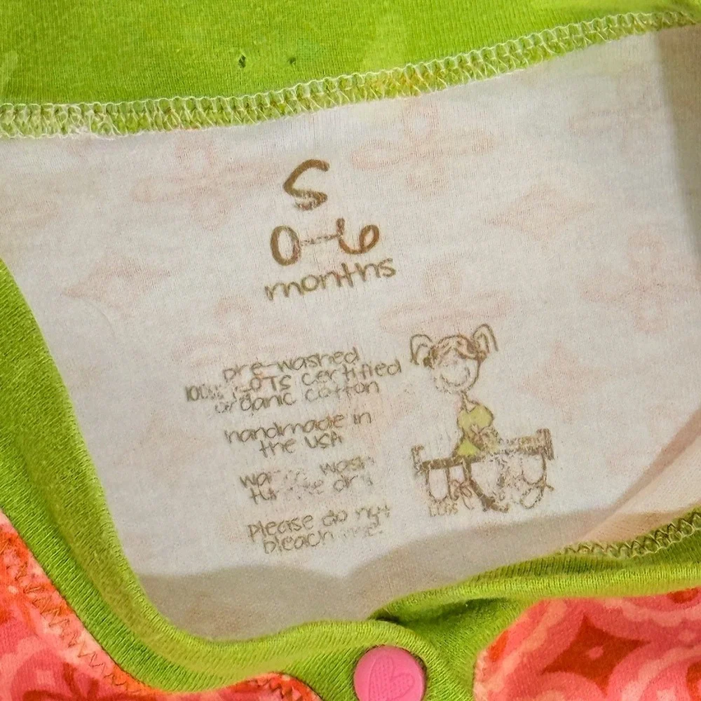 Lulolly Legs Boutique Organic Baby Knit Kimono Leggings Set Euro 0-6M Pink Green